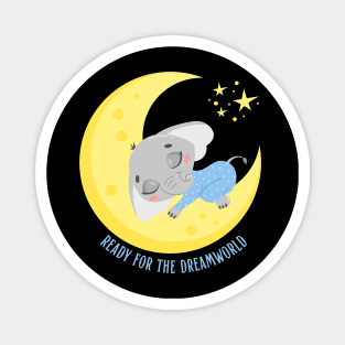 Ready for the dream world Hello little elephant in pajamas sleeping cute baby outfit Magnet